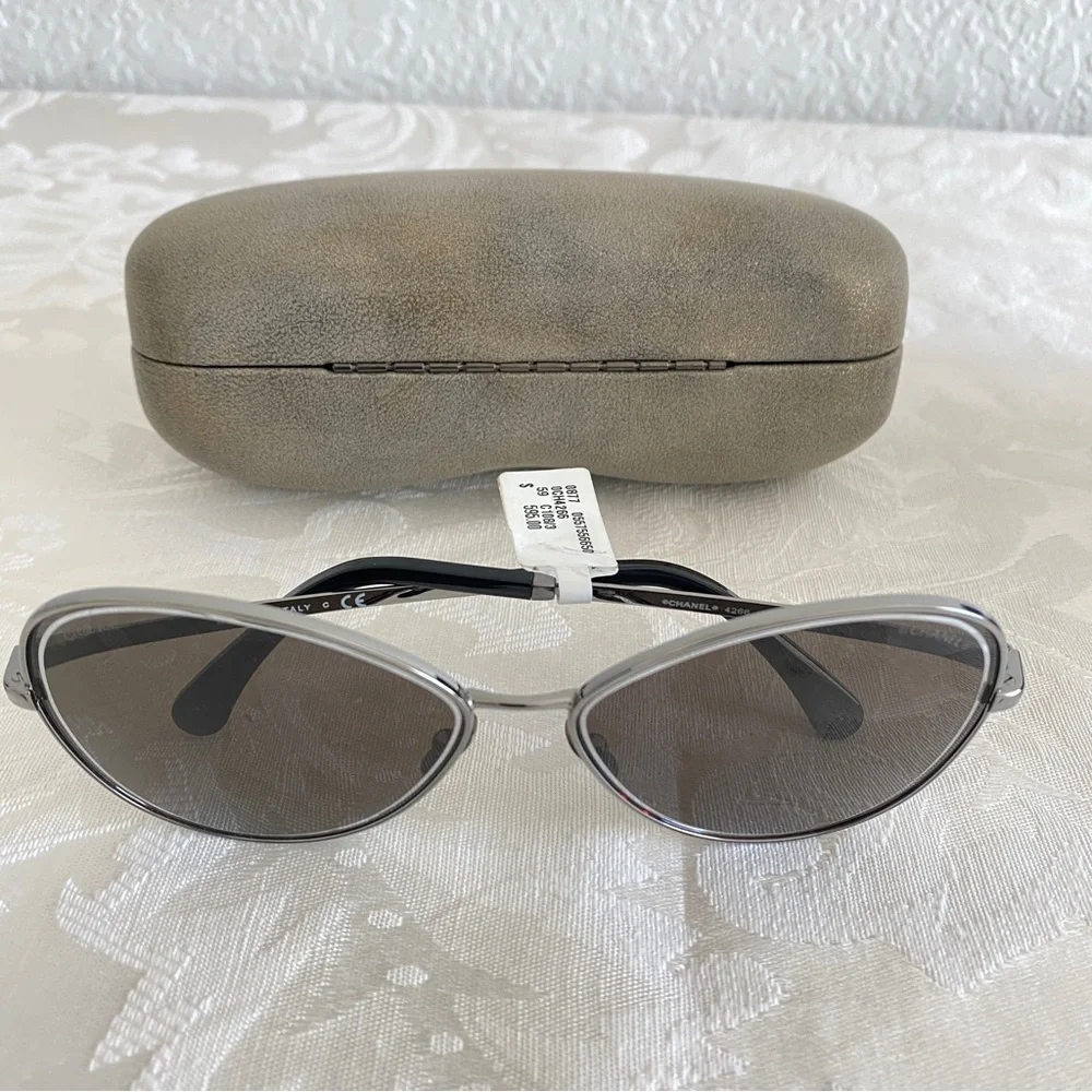 Chanel Butterfly Silver Frame Sunglasses